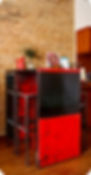 Bar et tabourets acier