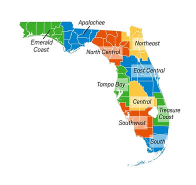 Map of the Regional Councils in Florida.
