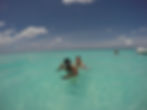 Sandbank swimming in Maldives