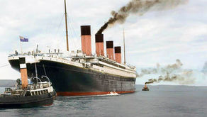 A beautiful color picture of the ship Titanic, circa 1912.
