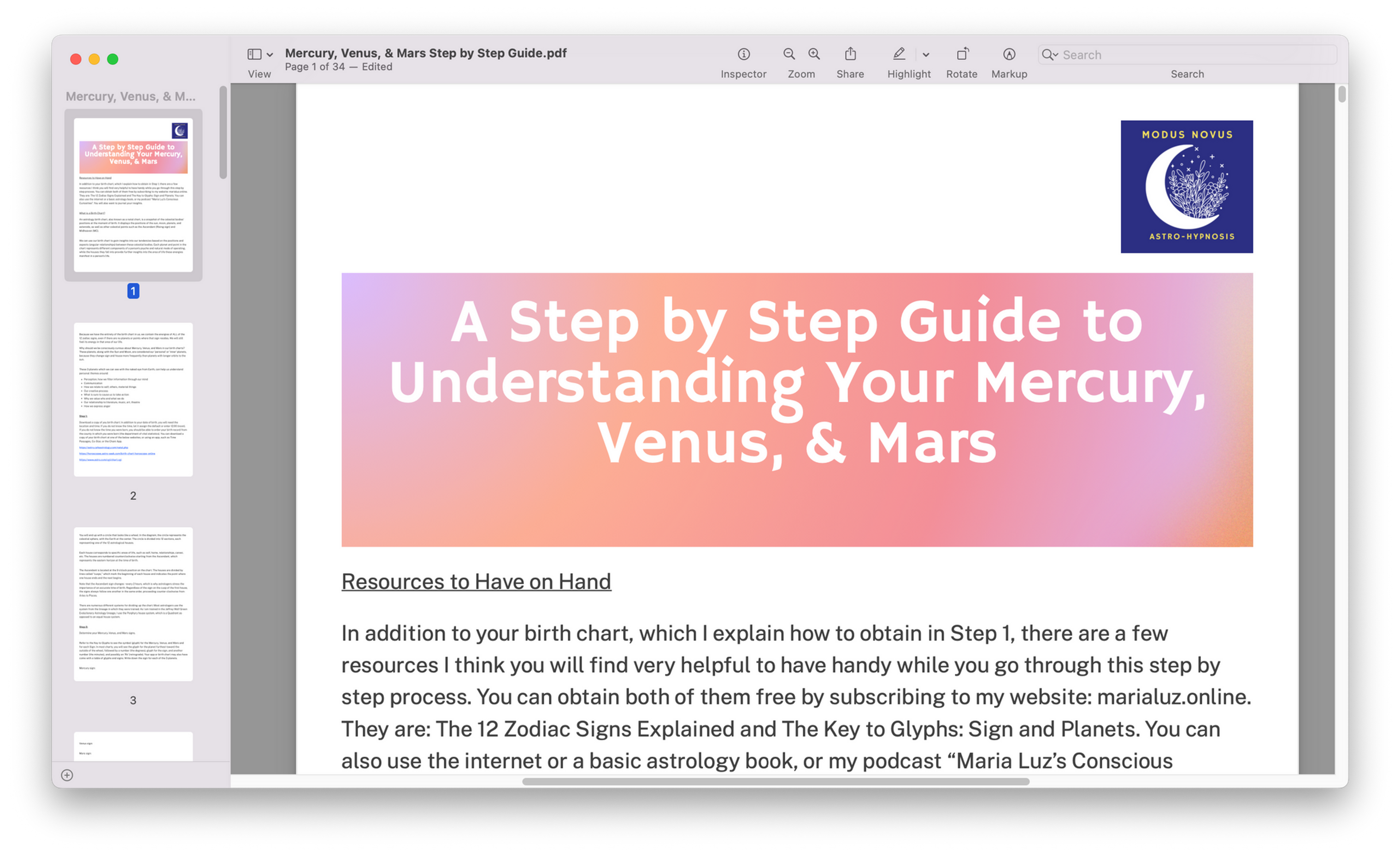 Guide to Your Mercury, Venus, and Mars