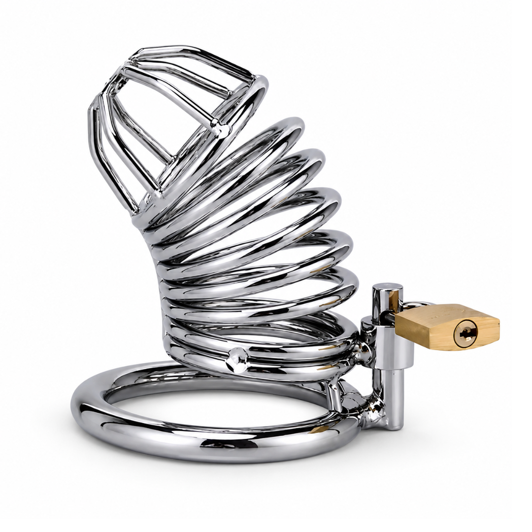 Luv Steel Guard Stainless Steel Male Chastity Cage with Secure Lock – 50 mm
