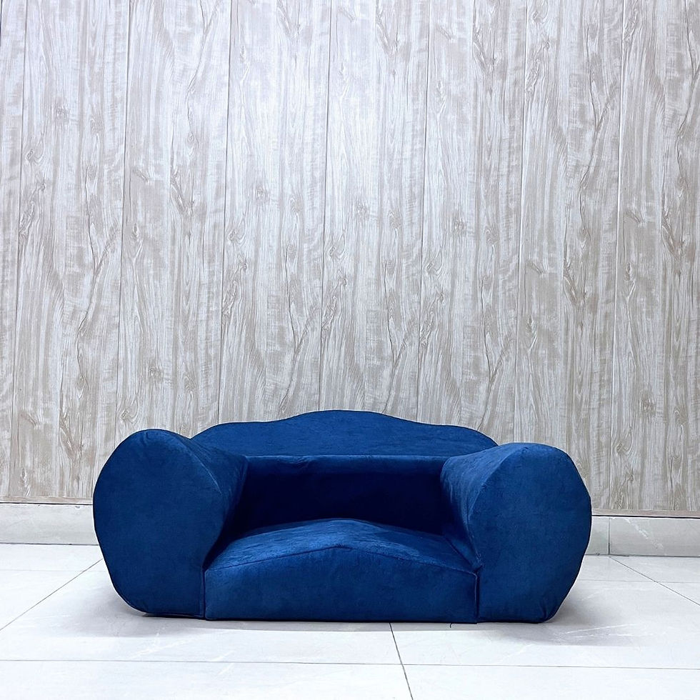 Thumbnail: Luvottica Blue Fabric Dhyanam Seat - Meditation Seat- Yoga Cushion