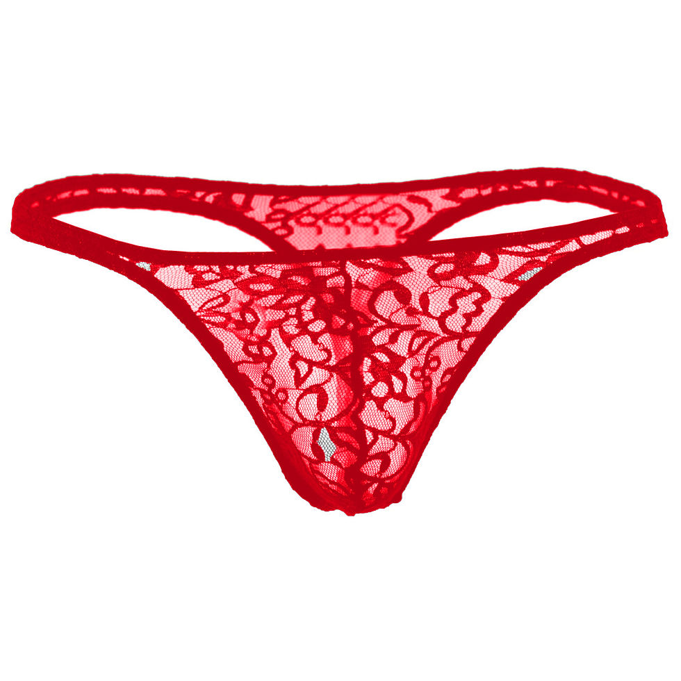 Thumbnail: Lace Fabric Free Size Thong Underwear – Bold Elegance in Black, Red & Royal Blue
