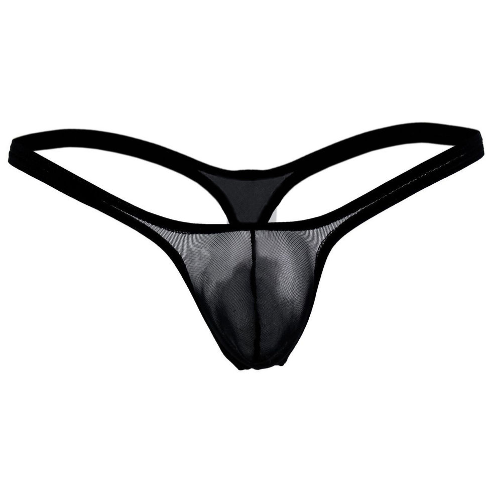 Miniatura: Black and White Power Net Free Size Thong Underwear – Chic Comfort & Style"