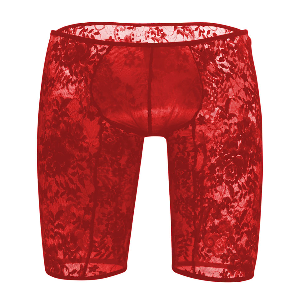 Miniature : Men's Power Net + Lace Fabric Free Size Boxer Underwear