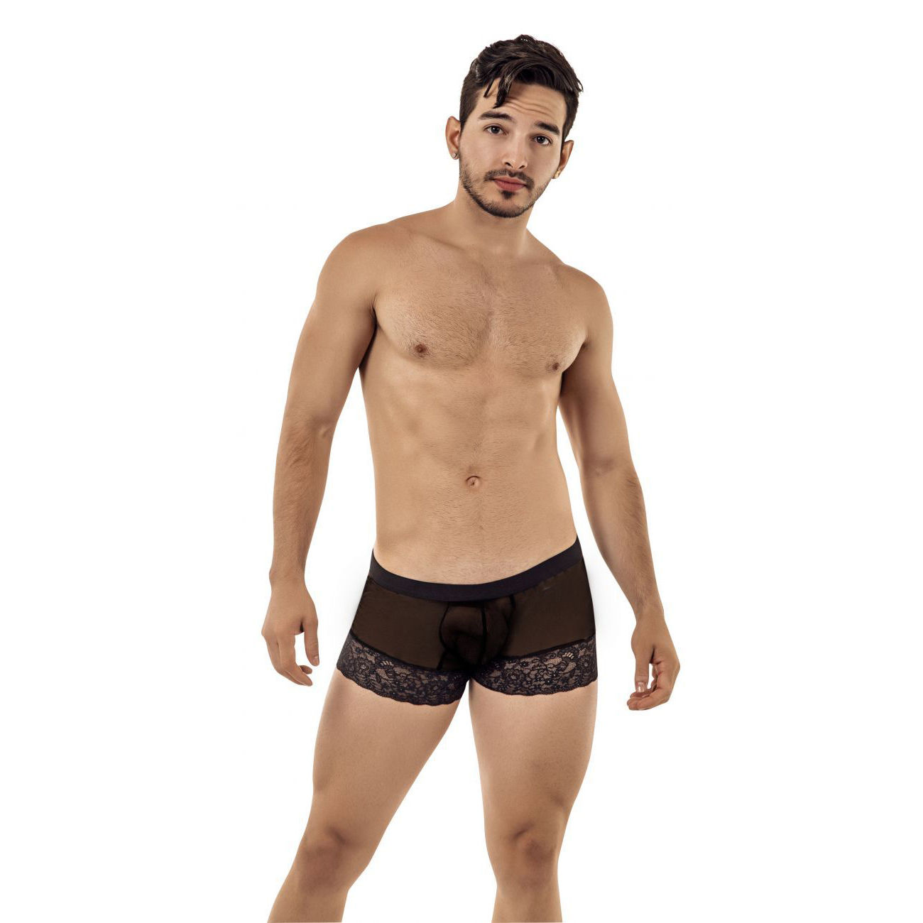 Men's Power Net + Lycra Lace Free Size Boxer Underwear (Multicolor)
