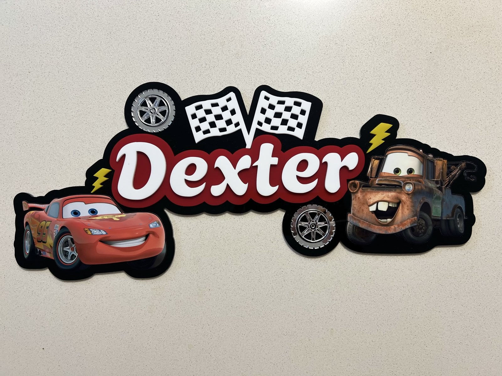 Cars themed acrylic nursery sign Dexter