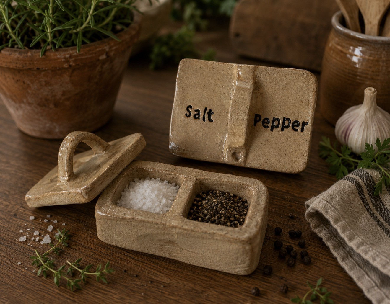 Handmade Ceramic Salt & Pepper Cellar