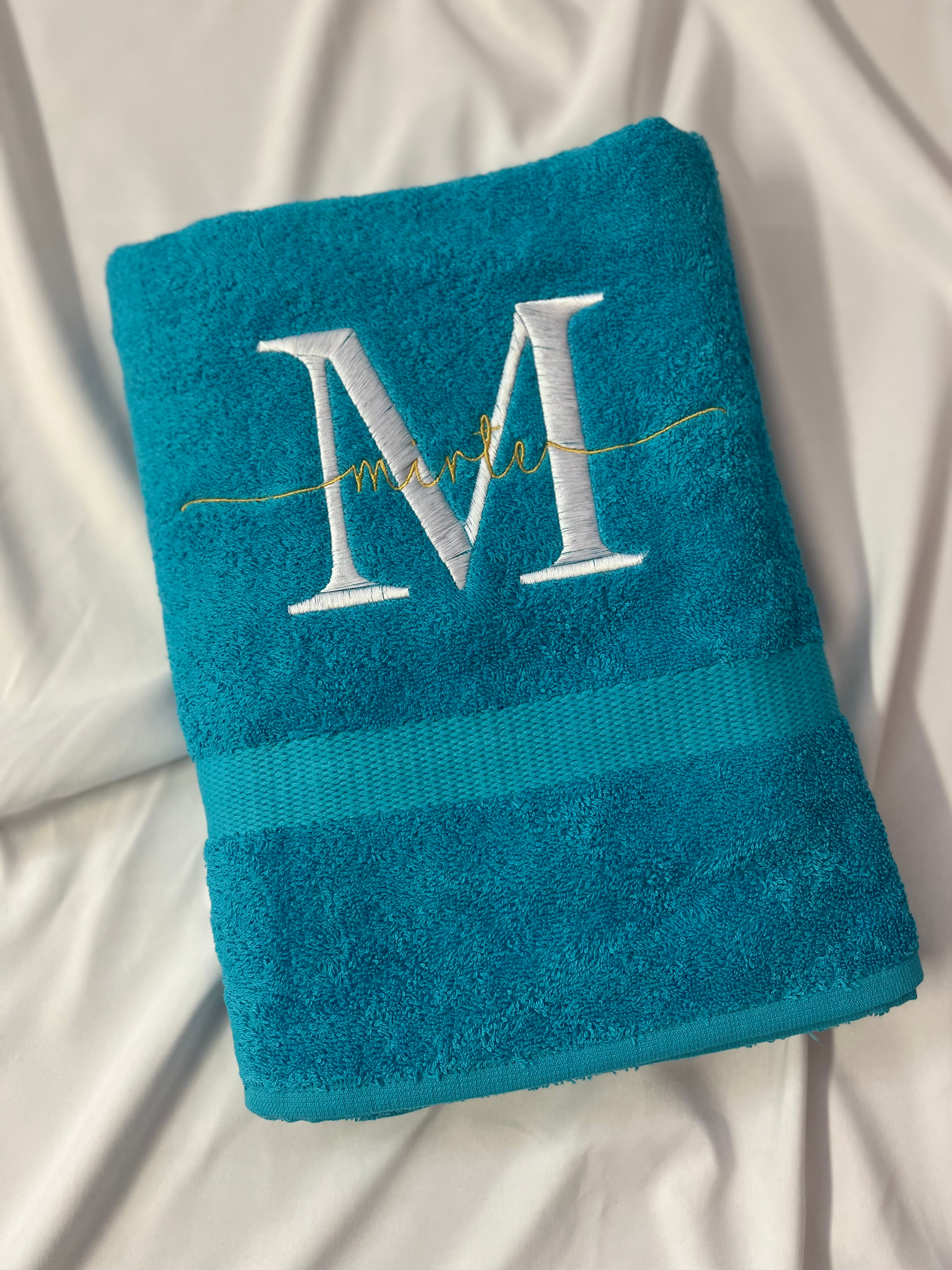 Handdoek met borduring - 100x200 - Gepersonaliseerd - Naam - Tekst