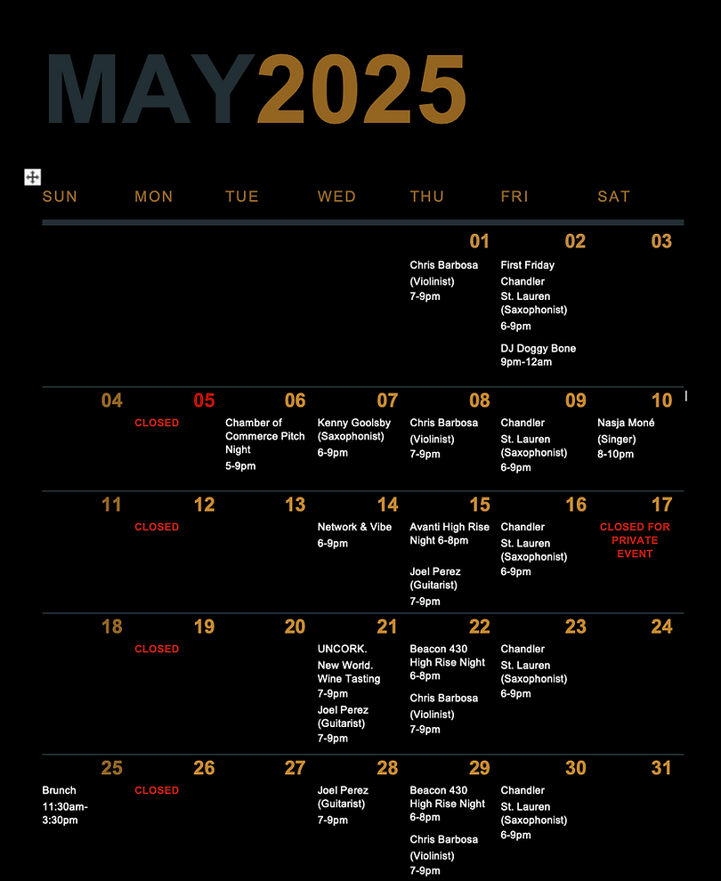 May 2025 Events