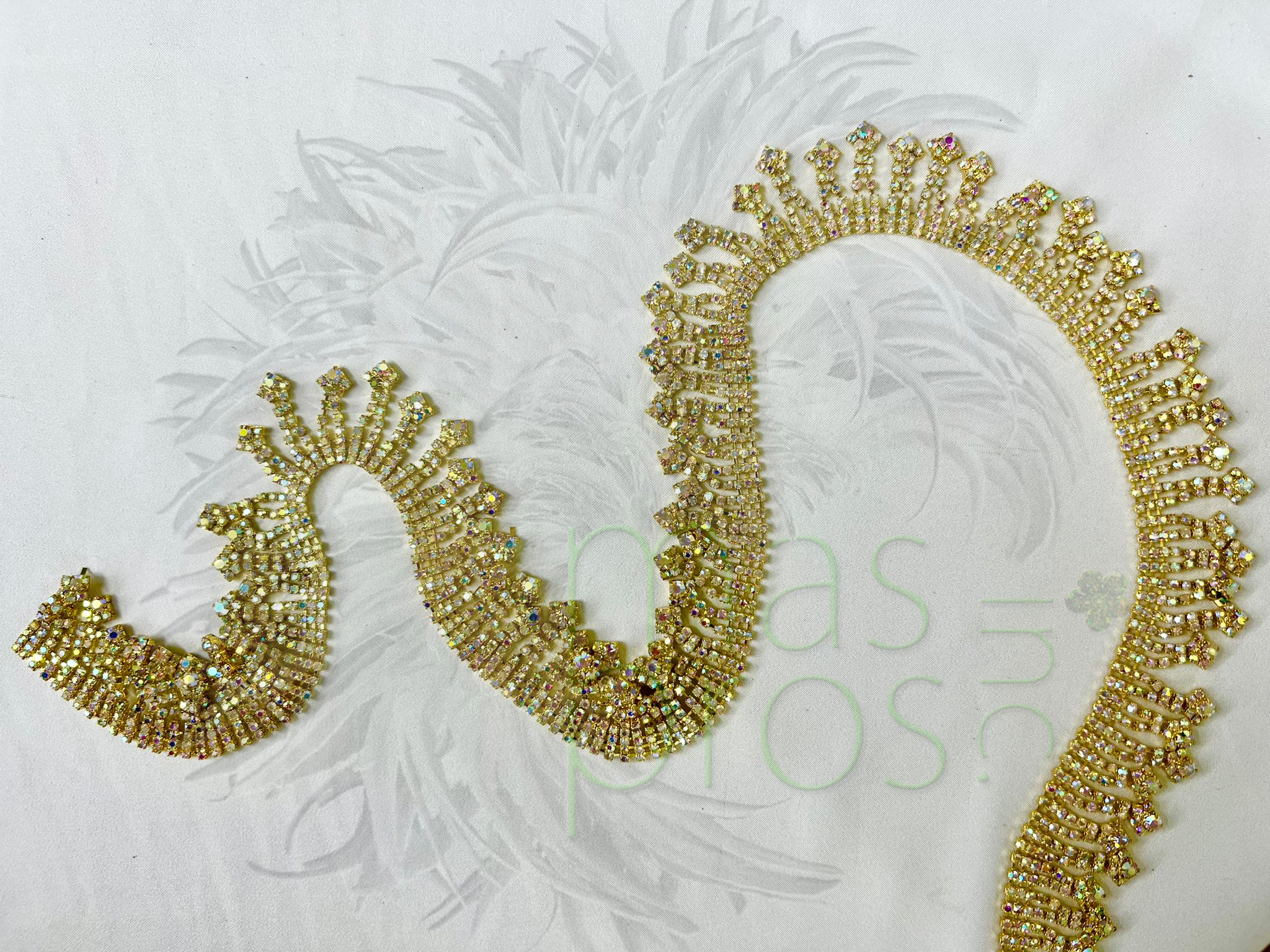 Golden Sunburst Crystal Trim