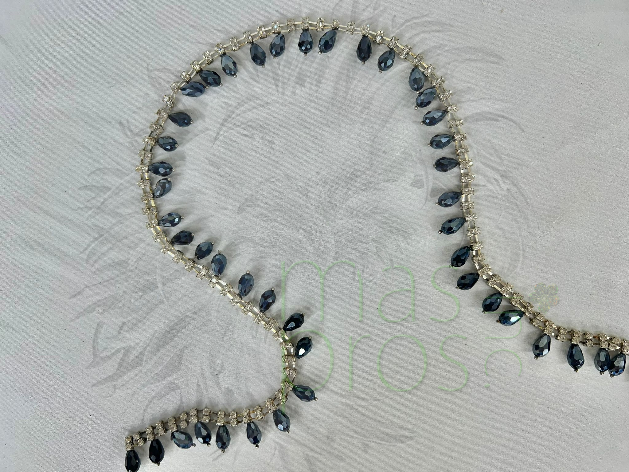 Midnight Elegance Teardrop Crystal Trim