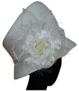 White Rose Blossom Church Hat