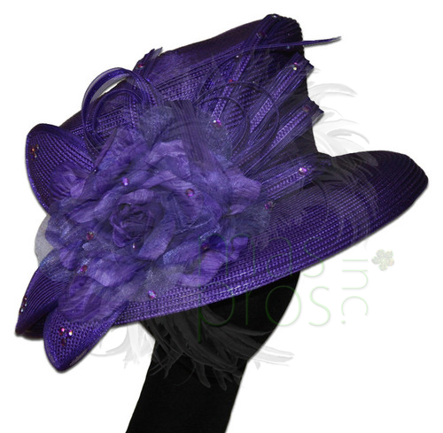 Elegant Floral Trim Church Hat