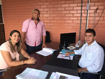 Prefeito e vereadora se reúnem com o presidente da Fundespi para tratar sobre a construção do Estádi