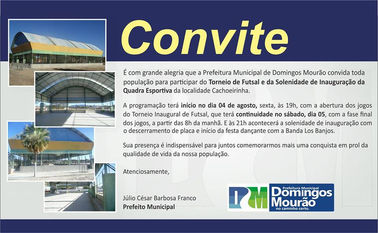 Programação da Inauguração da Quadra Esportiva de Cachoeirinha terá início no próximo dia 04