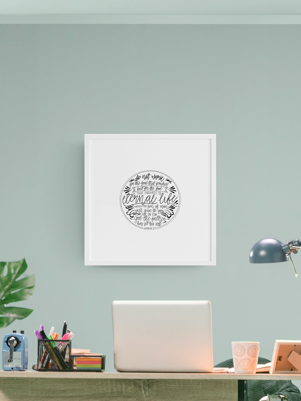 Thumbnail: John 7:27 Hand-Lettered Bible Verse 8x10 Black and White