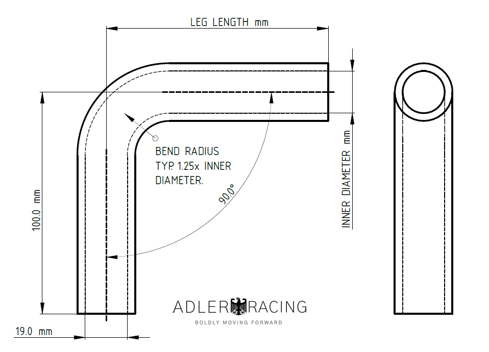 Thumbnail: 19mm 90 Degree Silicone elbow hose