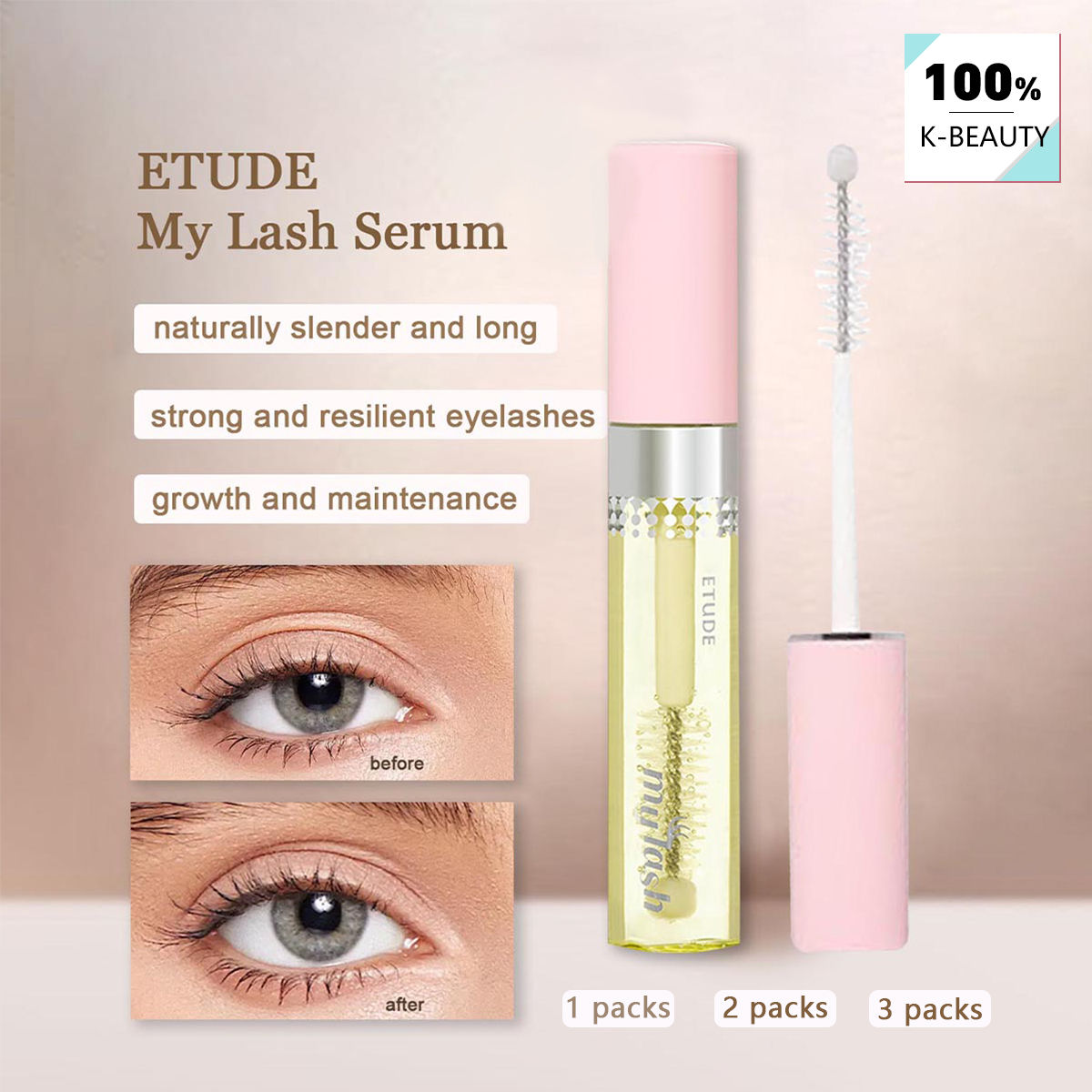 ETUDE My Lash Serum,Eyelash Health Care & Nourishing,Gentle & Non-Irritating,Nat