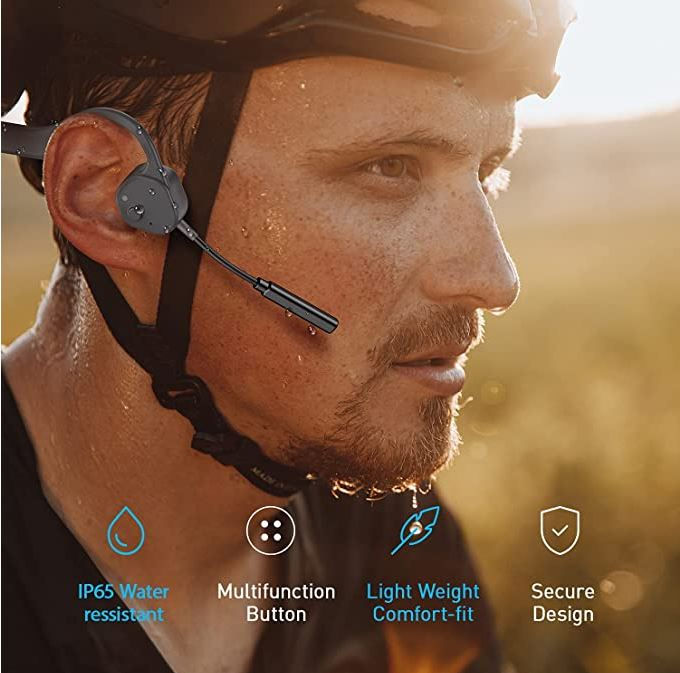 Thumbnail: Vidonn Bone Conduction Headphones with Microphone Bluetooth Wireless Headset