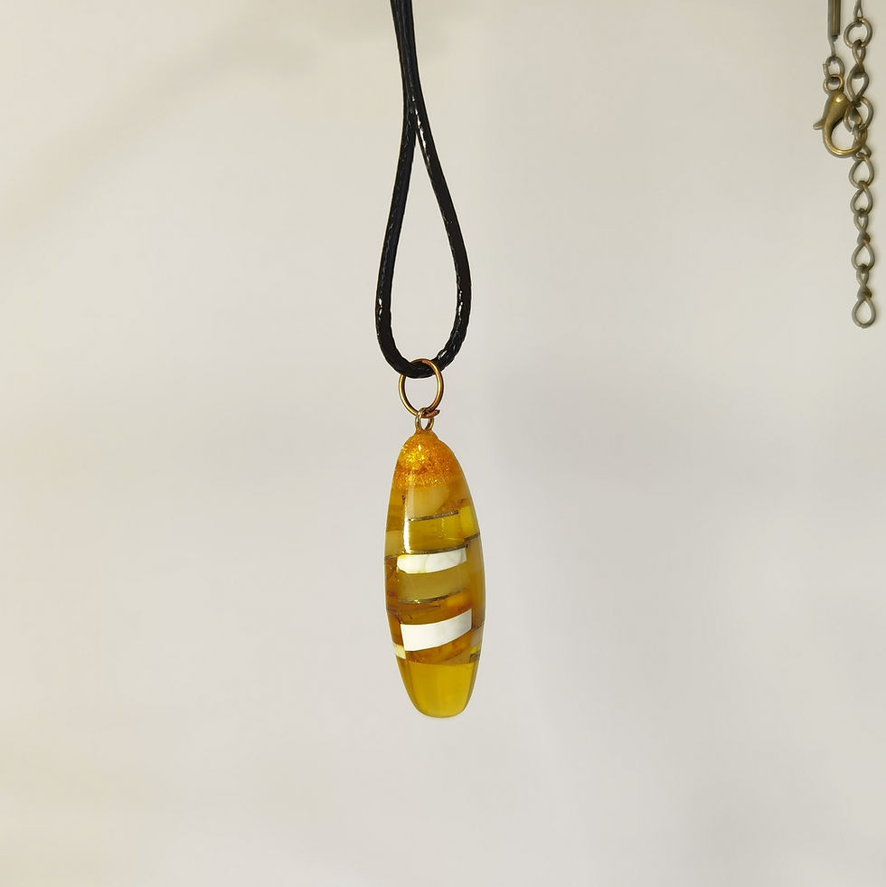 Thumbnail: GIFT UNIQUE MOSAIC  MULTICOLOR AMBER PENDANT