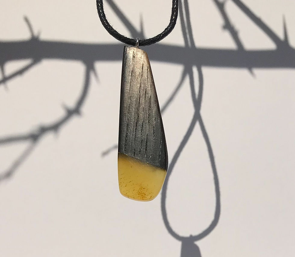 Thumbnail: Romantic pendant wooden Baltic amber