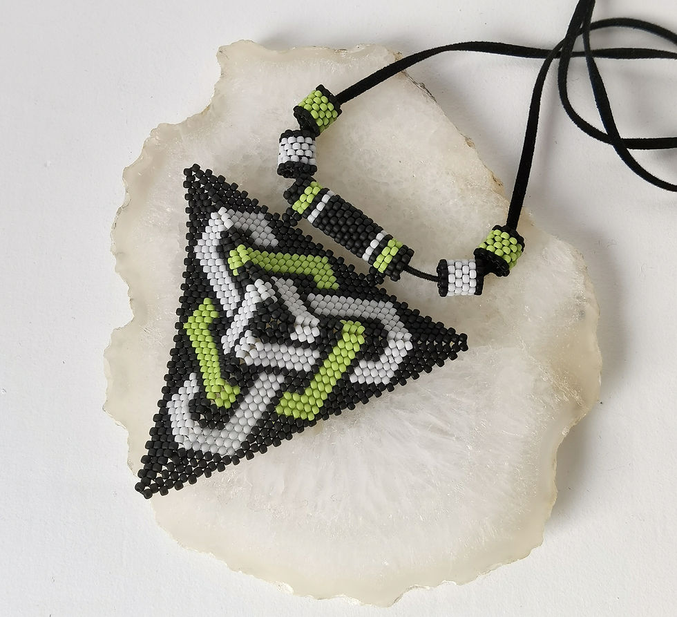 Thumbnail: TRIANGLE SEED BEAD PENDANTS