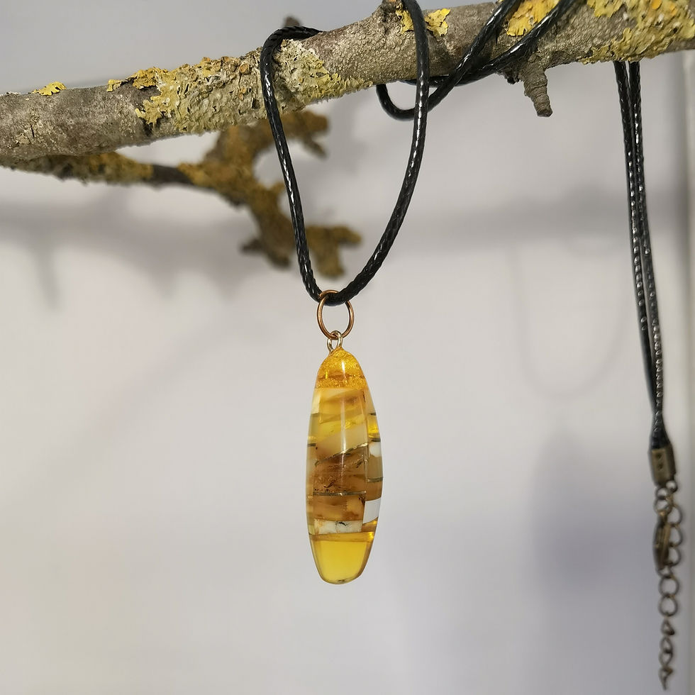 Thumbnail: GIFT UNIQUE MOSAIC  MULTICOLOR AMBER PENDANT