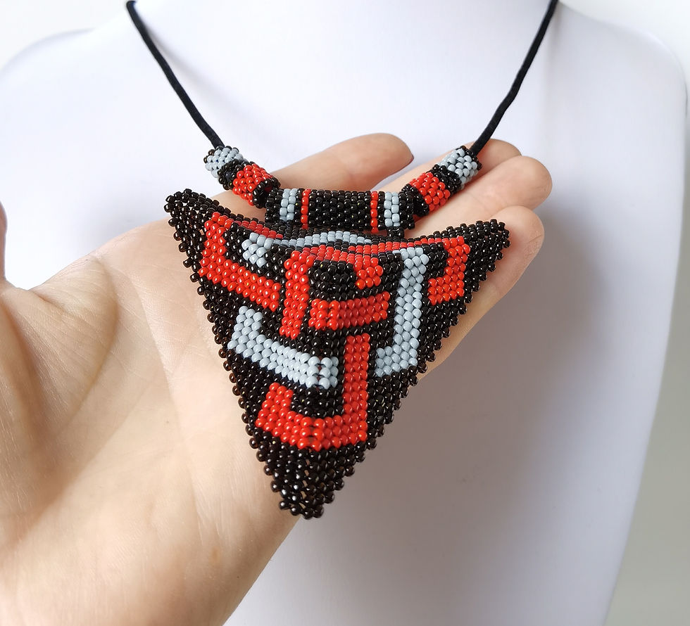 Thumbnail: TRIANGLE SEED BEAD PENDANTS