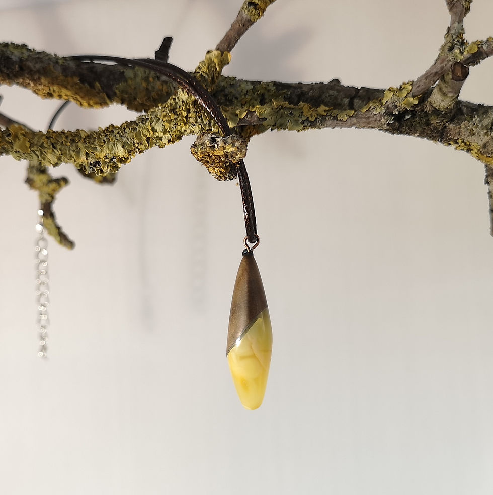 Miniatiūra: HANDMADE AMBER WOODEN PENDANT NECKLACE
