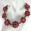 Thumbnail: Red beaded flowers necklace