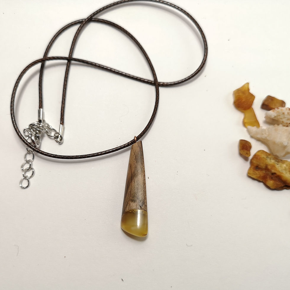 Thumbnail: HANDCRAFTED PENDANT FROM AMBER AND WOOD