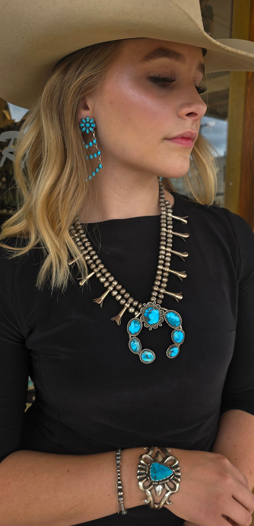 Sterling Silver Turquoise Chandelier “Statement” Earring