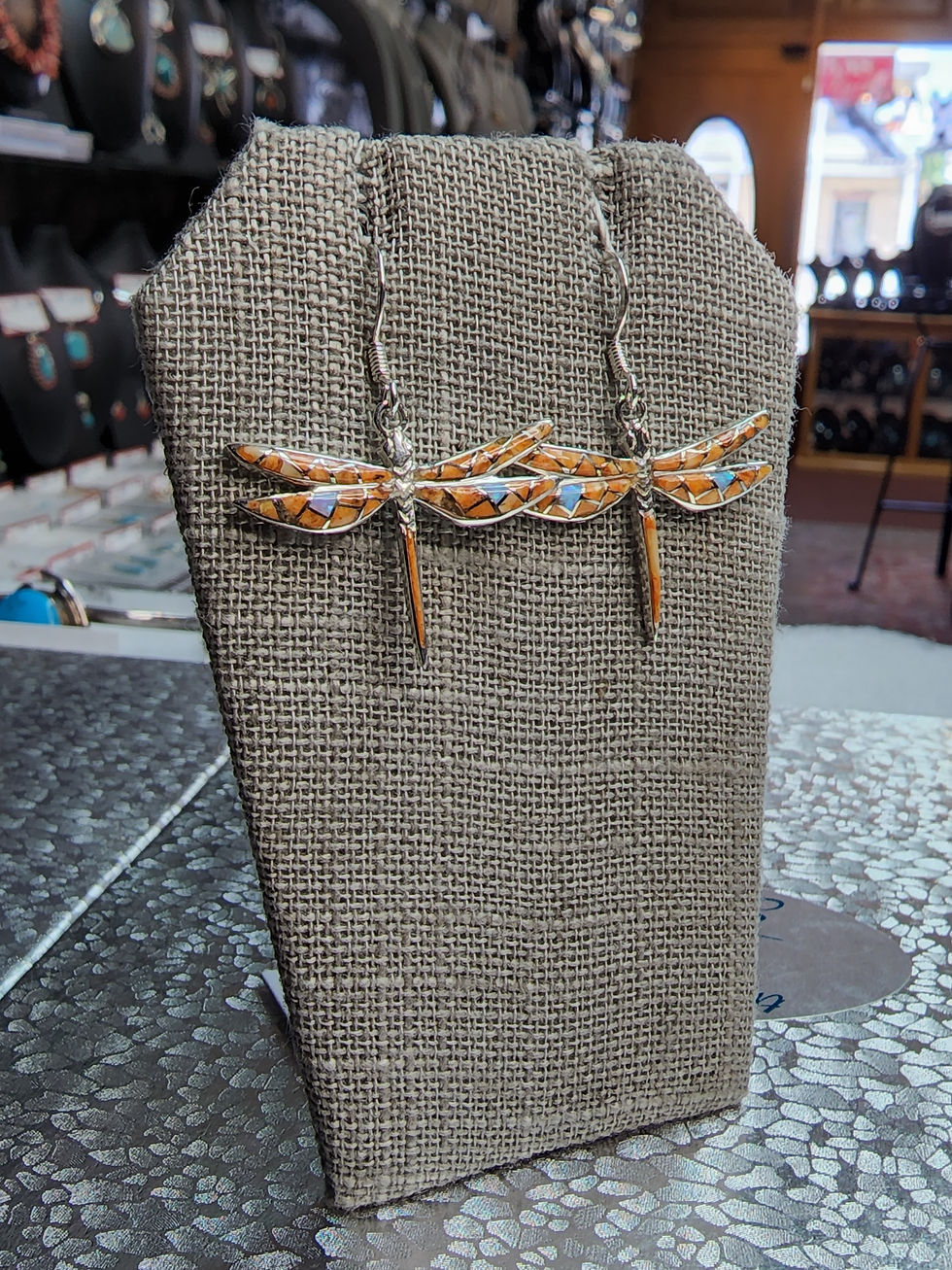 Sterling Silver Spiney Oyster and Opal Dragonfly Earrings