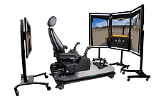 Equipment simulator operator chair setup