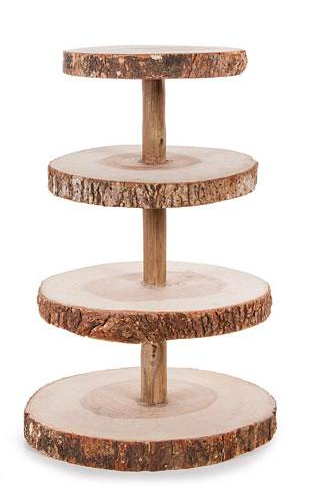 Rustic Wood 4-Tier Stand