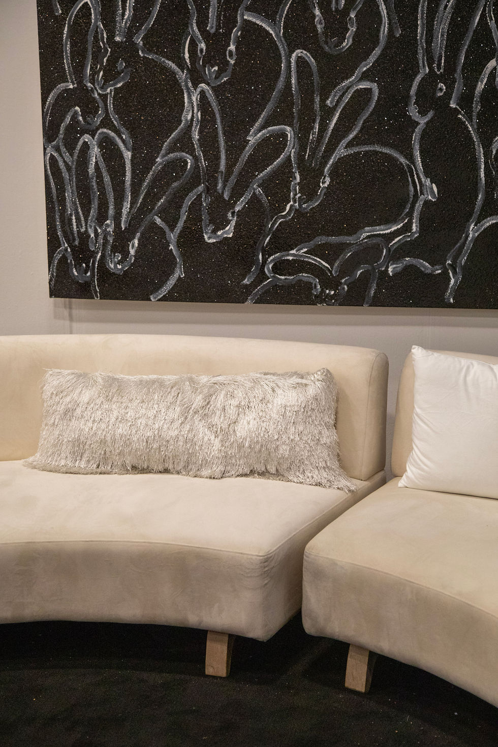 Thumbnail: White Shag Lumbar Pillow [QTY:2, 24"W x 13"L]
