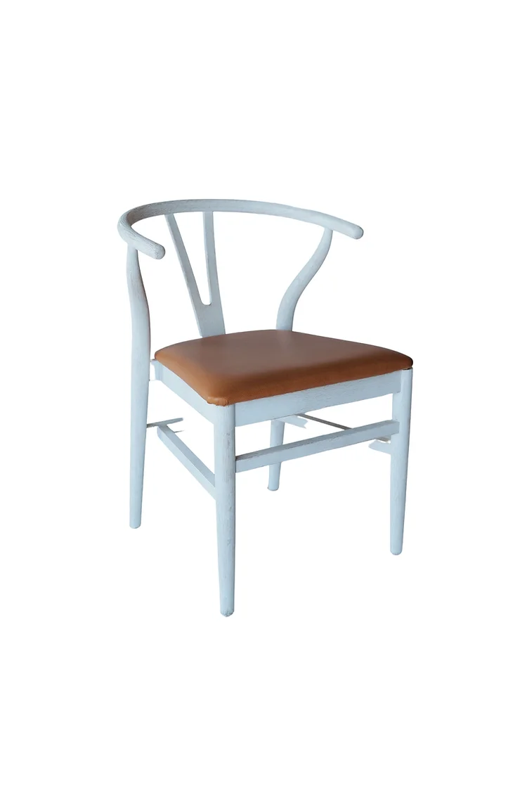 White Wishbone Dining Chair Leather Cushion [QTY 15] southwestteepee