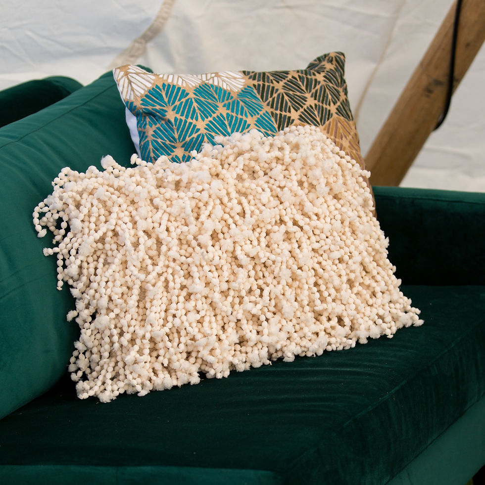 Thumbnail: Cream Boho Lumbar Pillow [QTY:2 , 20" W x 12" L]