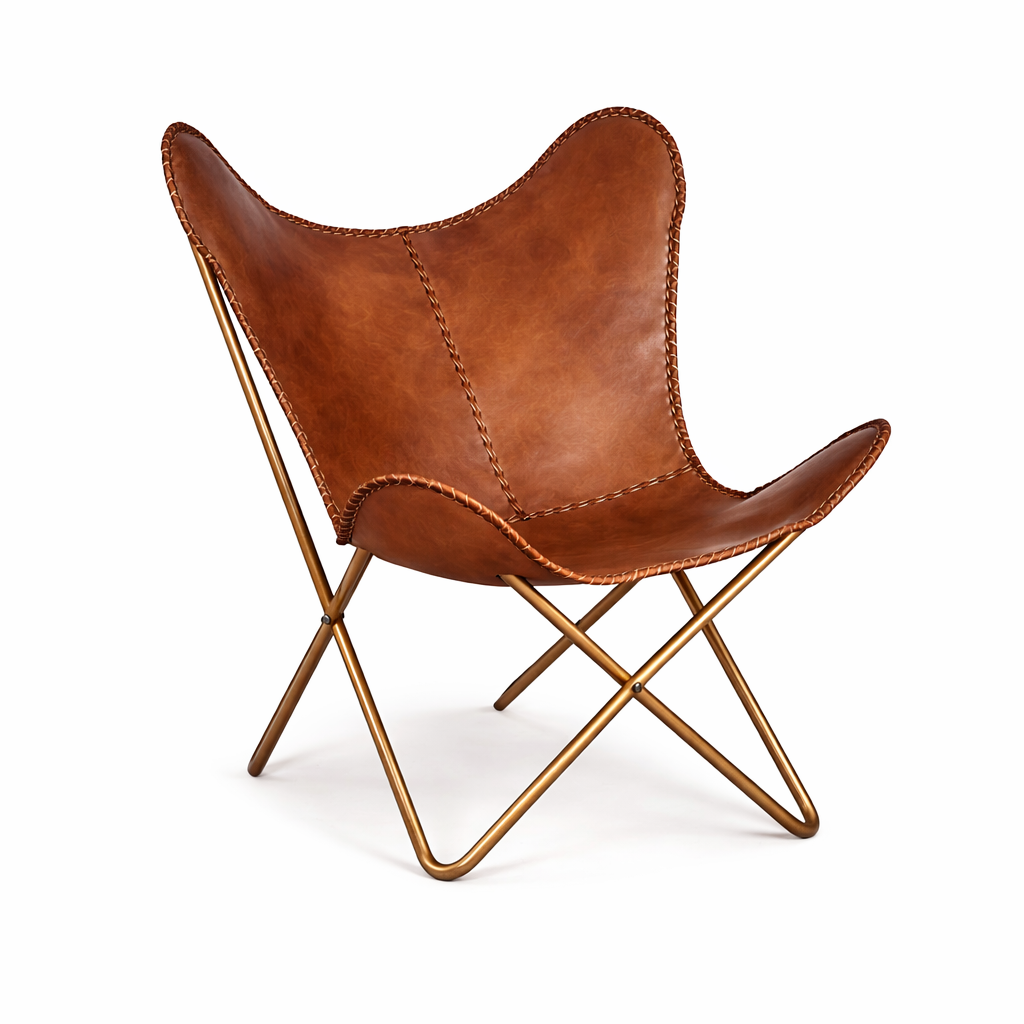 Gold Base Leather Las Cruces Accent Chair [QTY: 8, 25.9"D x 29.2"W x 37"H] X-1