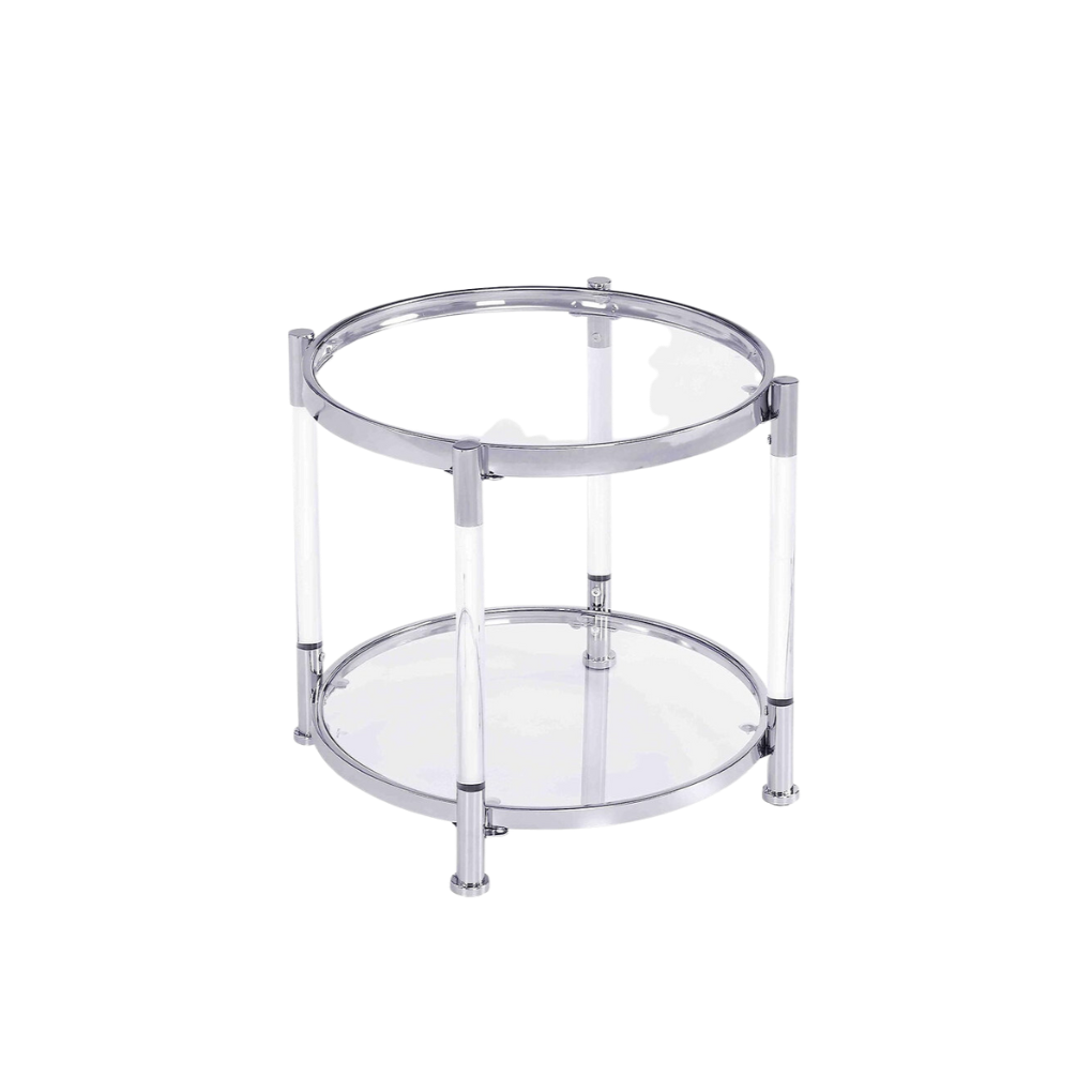 Paris Lucite Accent Table - Silver [QTY:4  22"D x 22"W x 22.2"H] E-1