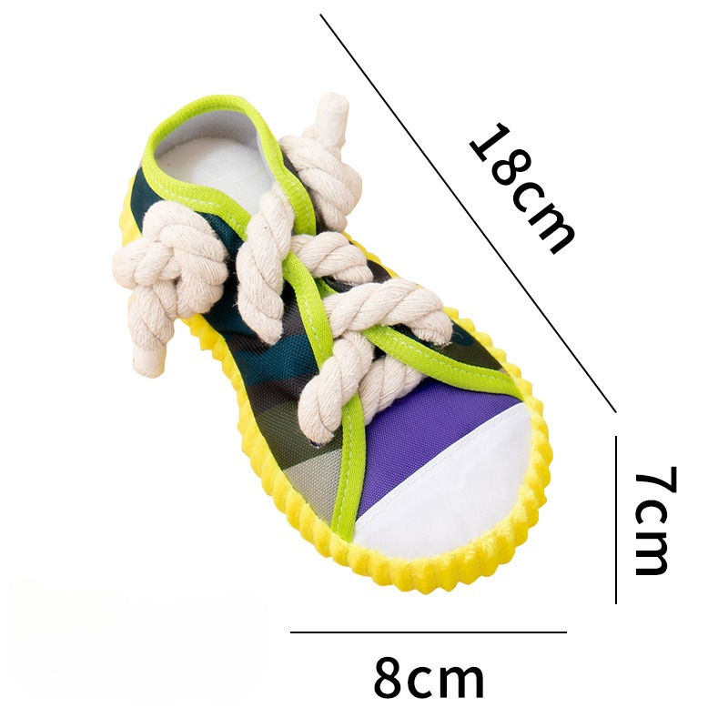 Thumbnail: Dog Squeak Toy Teeth Grinding Bite Resistant Slippers Shape Puppy Chew Toy With 