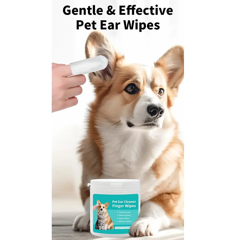 Thumbnail: 50 PCS Pet Cleaning Products  Ear Cleaning Wipes  Ear Care Fingertips  Ear Mite 