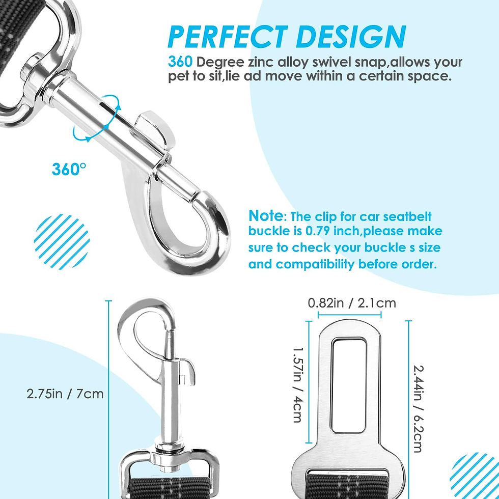 Thumbnail: Dog Seat Belt, Double Dog Seatbelt Adjustable Vehicle Safety Leash with Elastic 