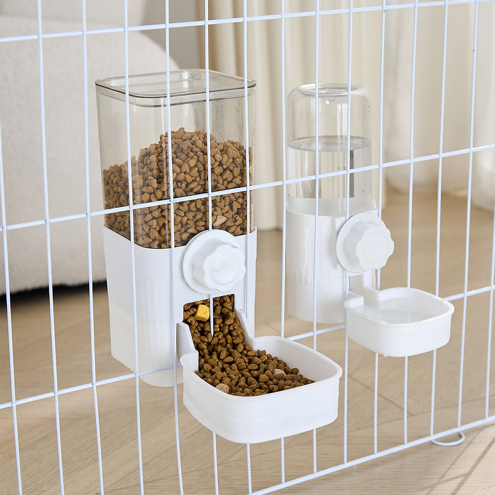 Thumbnail: Automatic Pet Feeder Waterer Dog Cat Hanging Cage Bowl，Suitable for Small Pupp