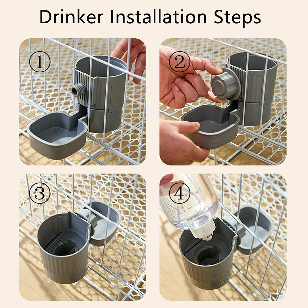Thumbnail: Automatic Pet Feeder Waterer Dog Cat Hanging Cage Bowl，Suitable for Small Pupp