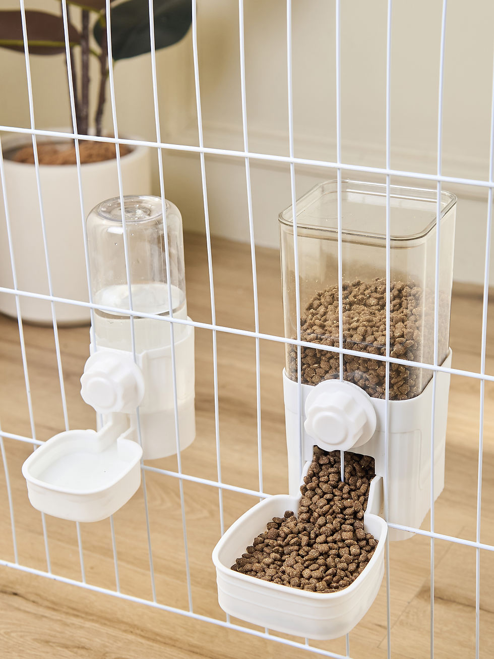 Thumbnail: Automatic Pet Feeder Waterer Dog Cat Hanging Cage Bowl，Suitable for Small Pupp