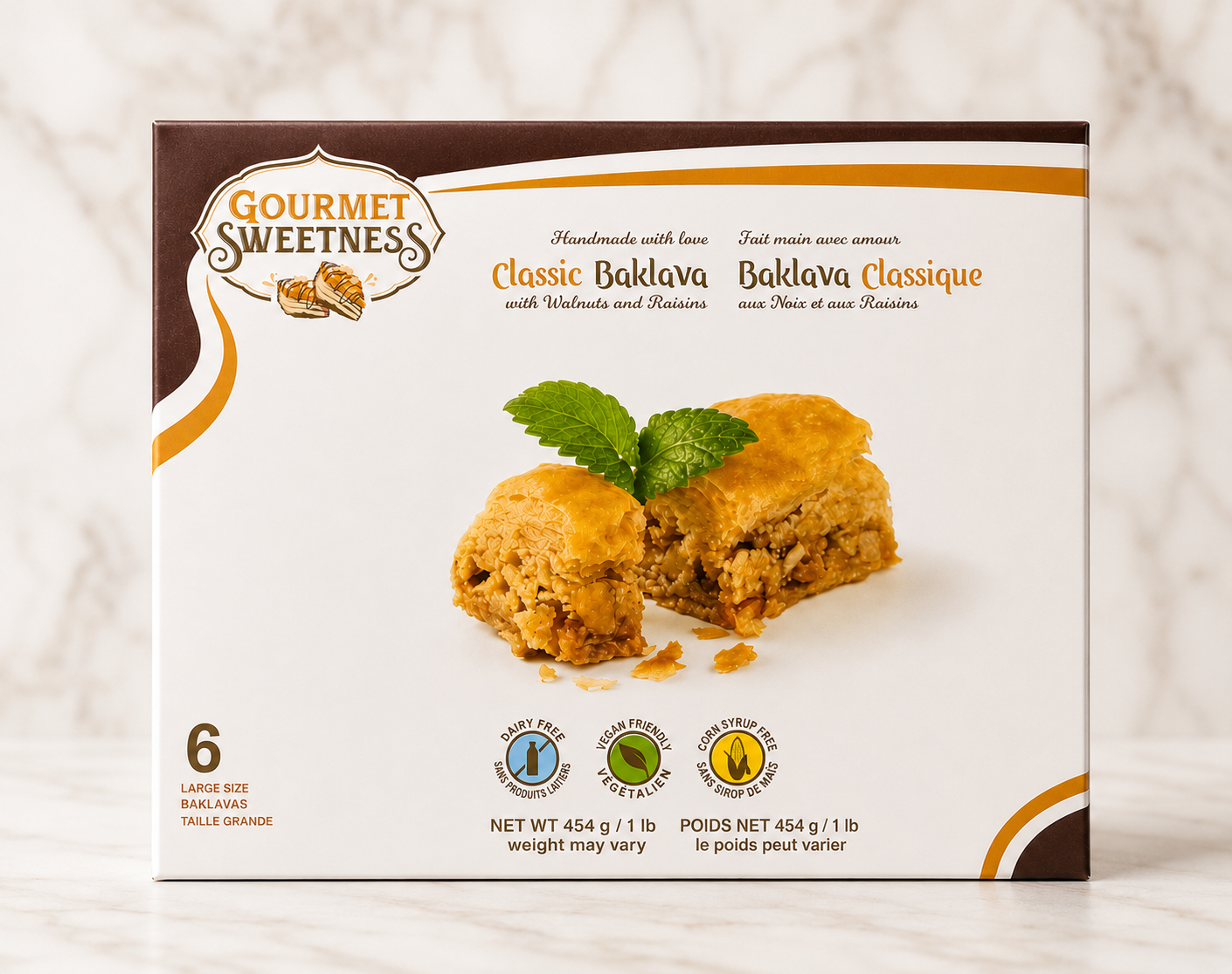 Classic Baklava with Walnuts and Raisins (454gr)