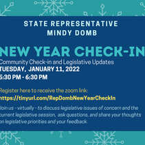 Jan 11: New Year Check-in with Rep. Mindy Domb